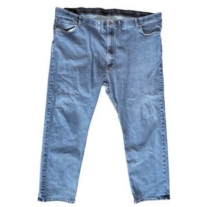 Wrangler 48W 30L‎ Men's Jeans Blue Cotton Blend Straight Leg Big & Tall